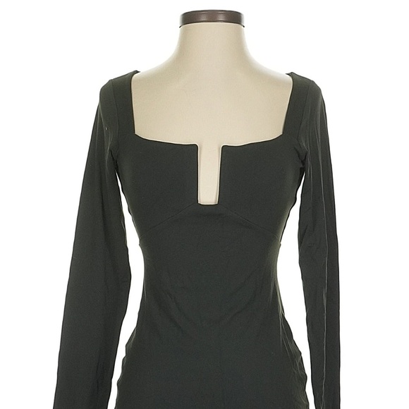 Susana Monaco Square Wire Deep Square Top Black Long Sleeve Women's Top {$148} - Picture 2 of 8